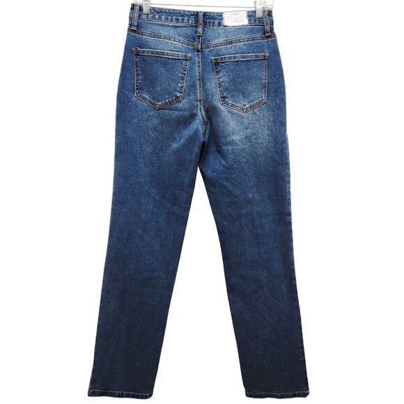 Tinseltown Womens Hi-Rise Straight Leg Denim Jeans 1/25 Medium Wash - Picture 2 of 10